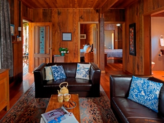 Shadforth's Cottage lounge room Cedar Creek Cottages, Hunter Valley Accommodation with Spa