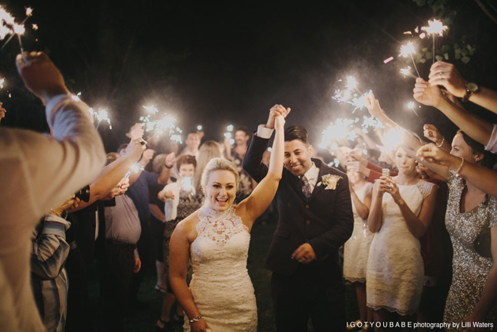 A magical setting with friends, family and sparklers Stonehurst Cedar Creek, Hunter Valley Weddings