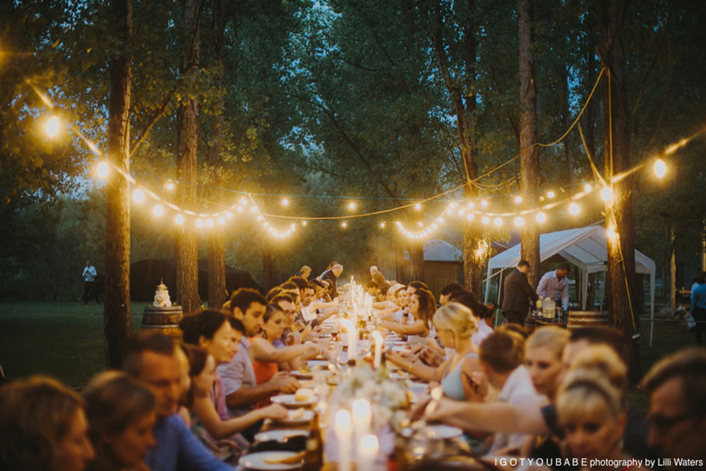 A long table feast under a thousand fairy lights Stonehurst Cedar Creek, Hunter Valley Weddings