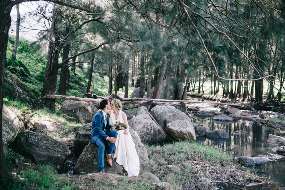 Dappled light on the river banks Stonehurst Cedar Creek, Hunter Valley Country Wedding