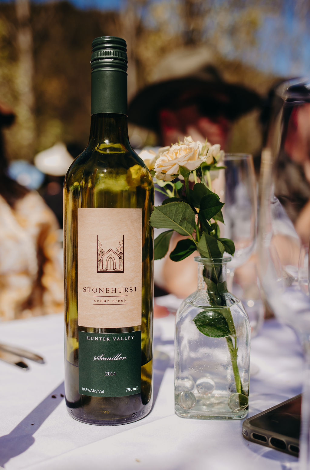 Long Table Lunch with bottle of Semillon